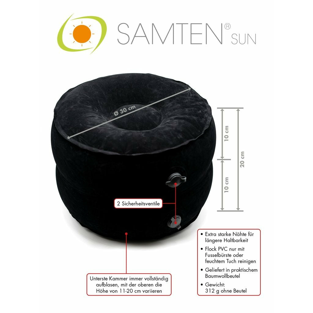 Cojín de meditación inflable Samten® Sun Negro